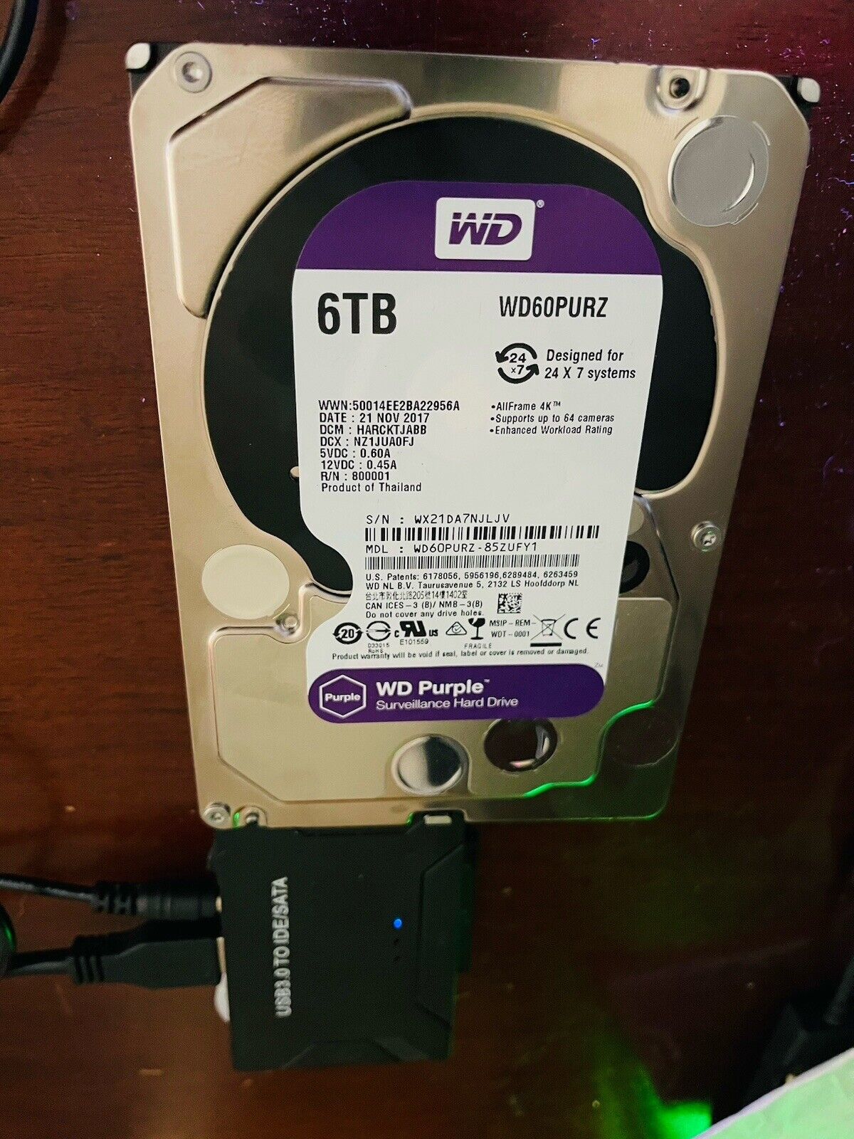 Western Digital Purple WD60PURZ 6 TB SATA III 3.5\