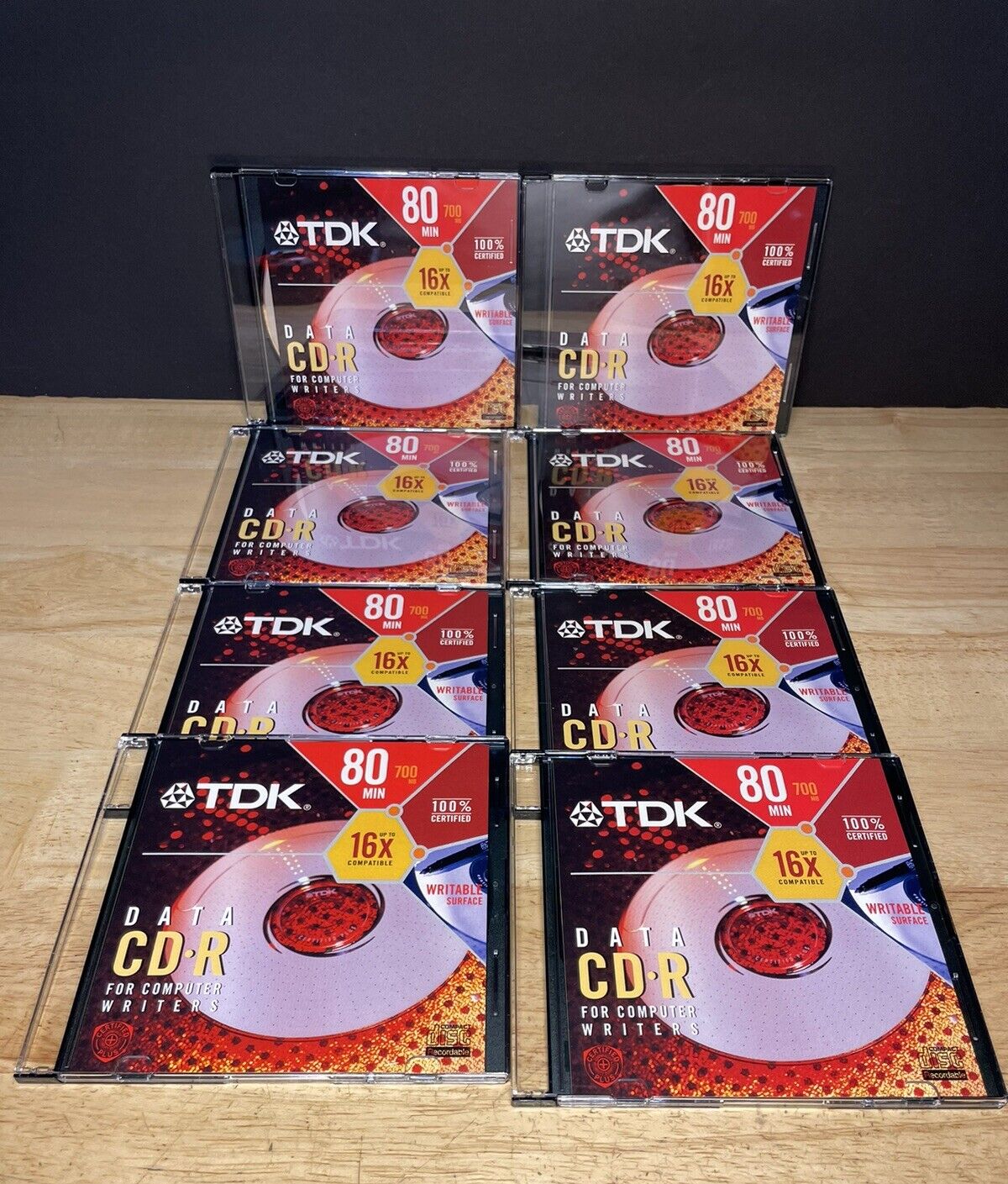 TDK Data CD-R For Computers Writers 80 MIN 700MB Bundle Of 8