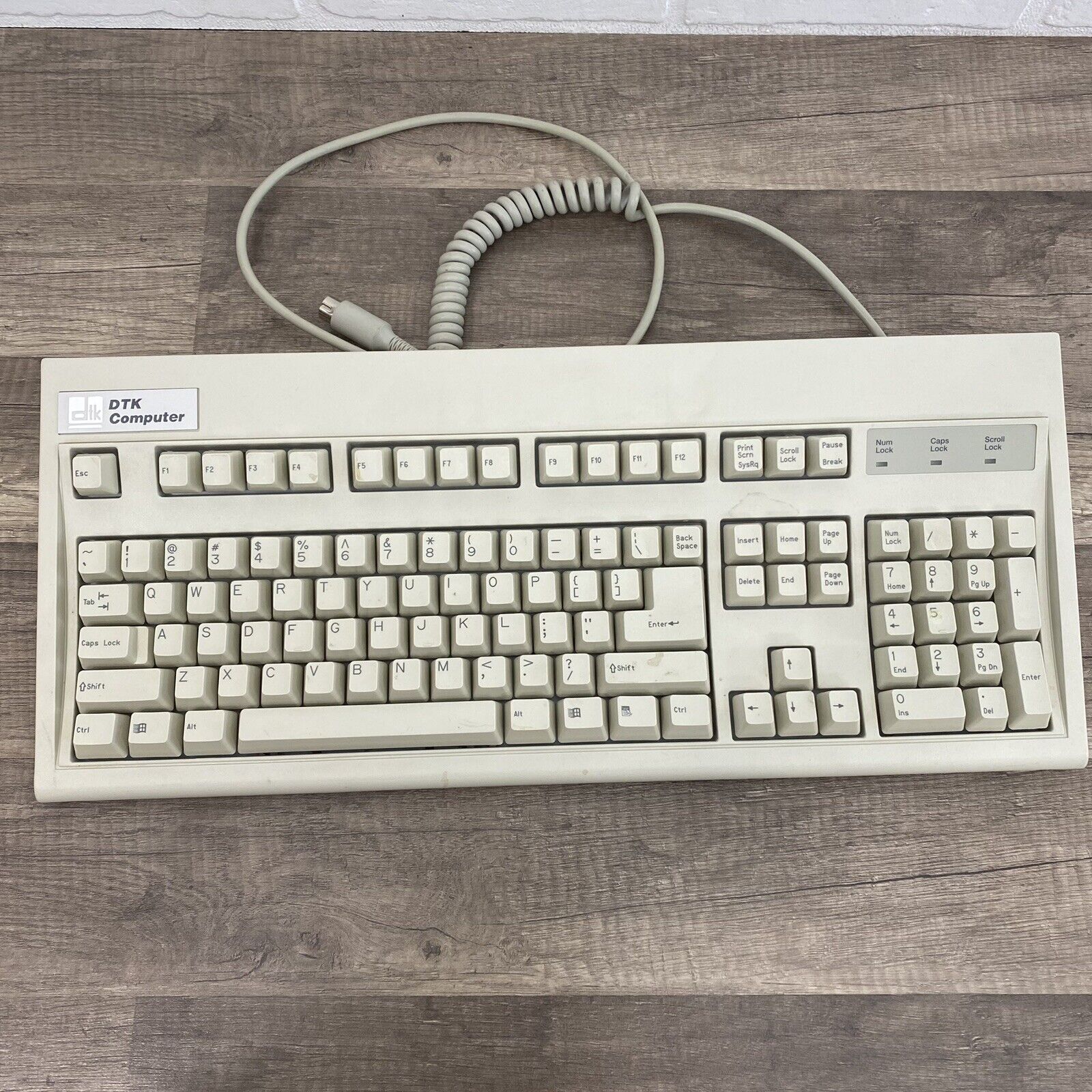 Vintage DTK Computer, PC  Beige Keyboard, E03601QL-C Untested