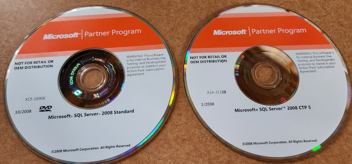 Microsoft SQL Server 2008 Standard DVD with Product Key + SQL Server 2008 CTP 5
