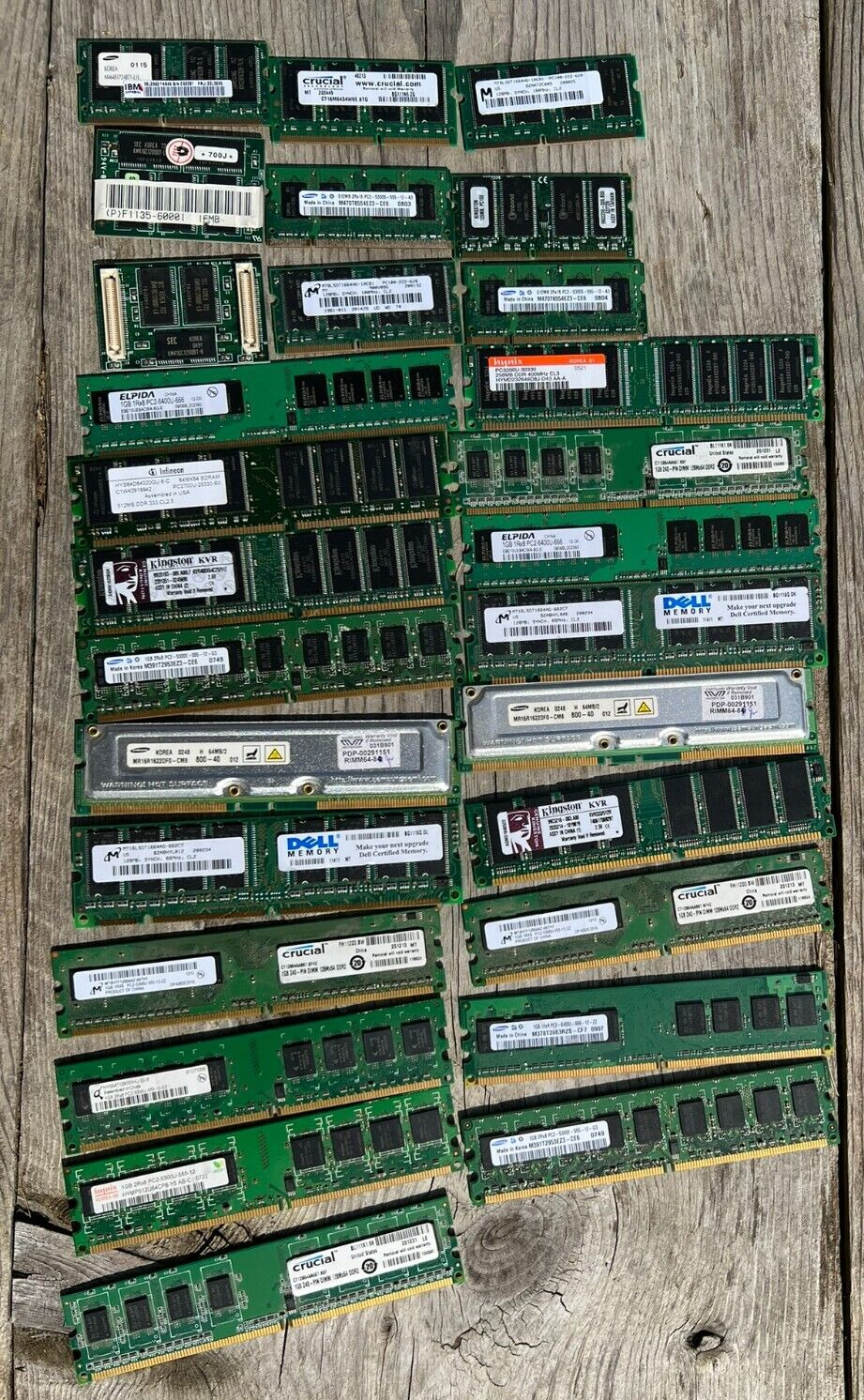 PC & Laptop Memory -Lot Of  34 pcs Assorted RAM