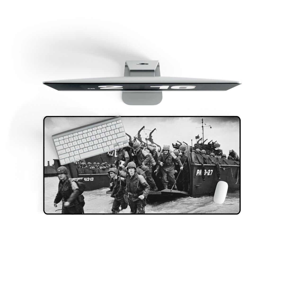 WWII D-Day Invasion Landing - Large Desk Mat Mouse Pad