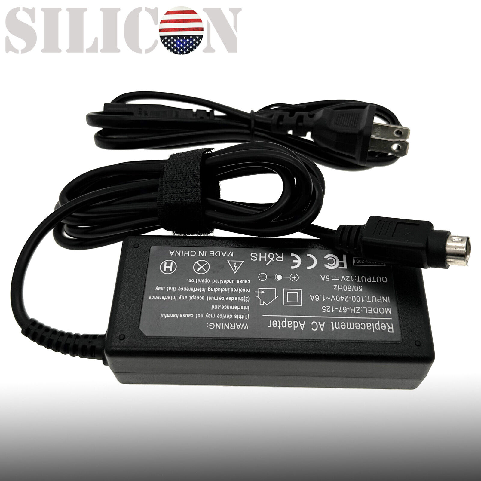 12V 4-Pin DIN AC Power Adapter Charger for Sanyo CLT1554 CLT2054 LCD TV Monitor