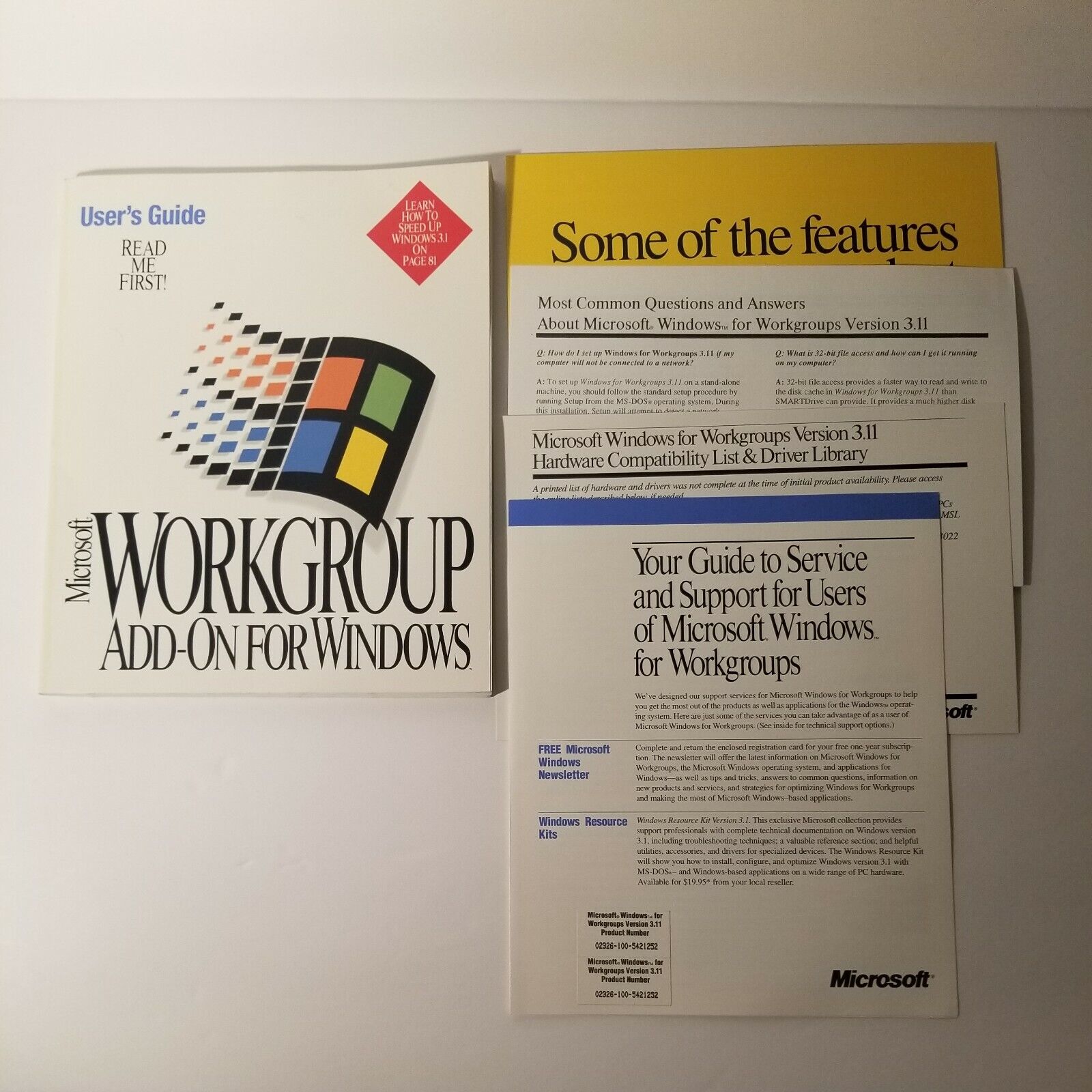 Vintage Microsoft Workgroup Add-On for Windows User\'s Guide with Extras