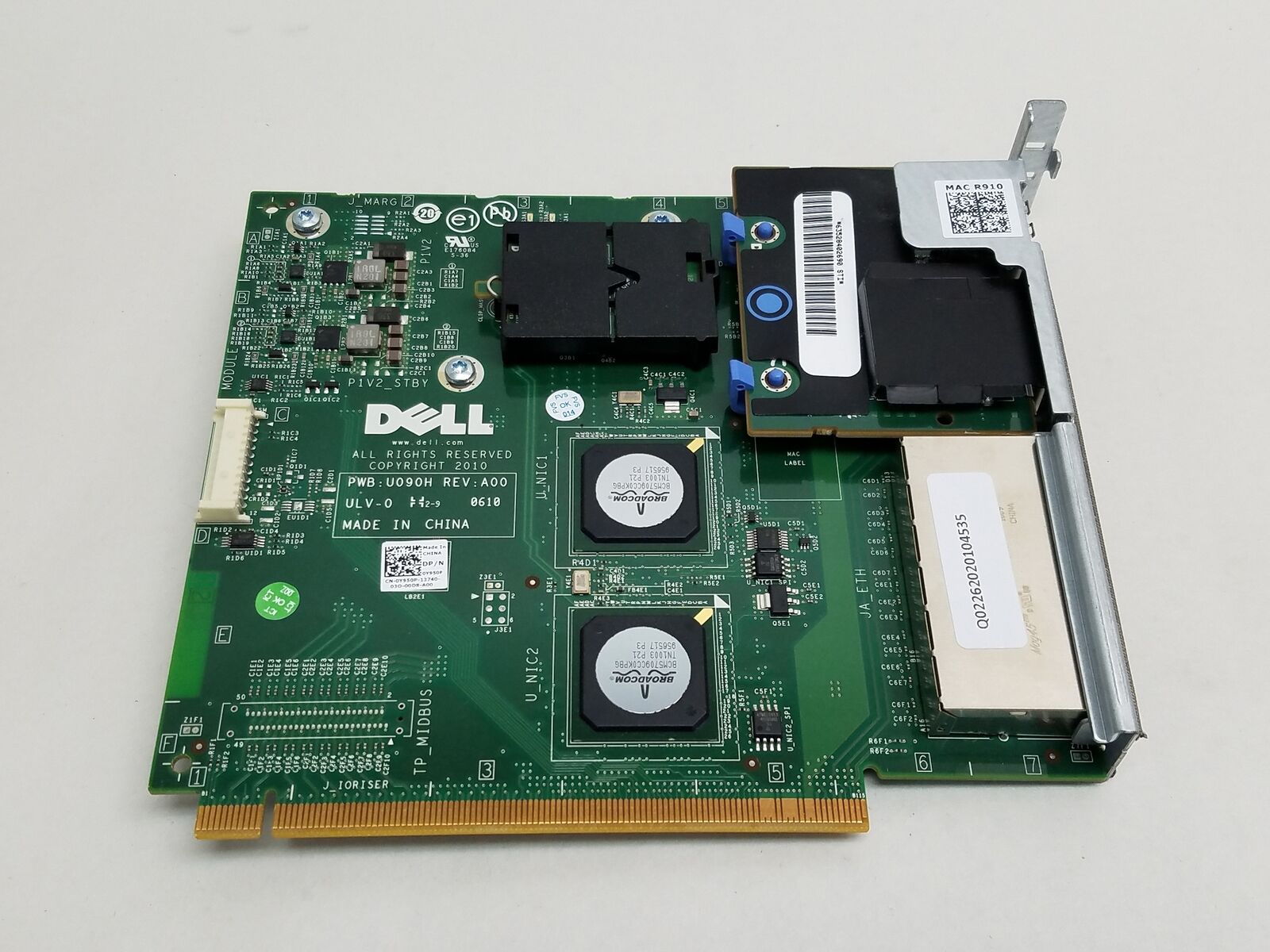 Dell Y950P I/O Riser Board For PowerEdge R910 4-Port Network / 2-Port USB