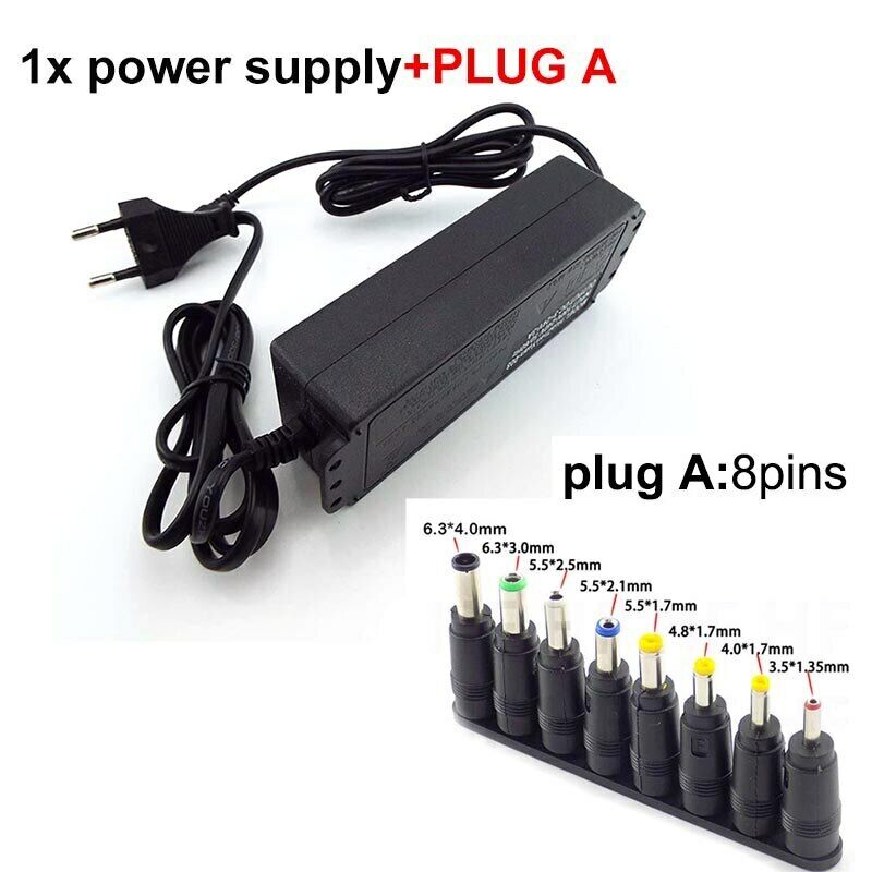 Universal 3V-24V 3A 9W 72W AC Adjustable Power Supply Adapter DC 8 Plug Connect