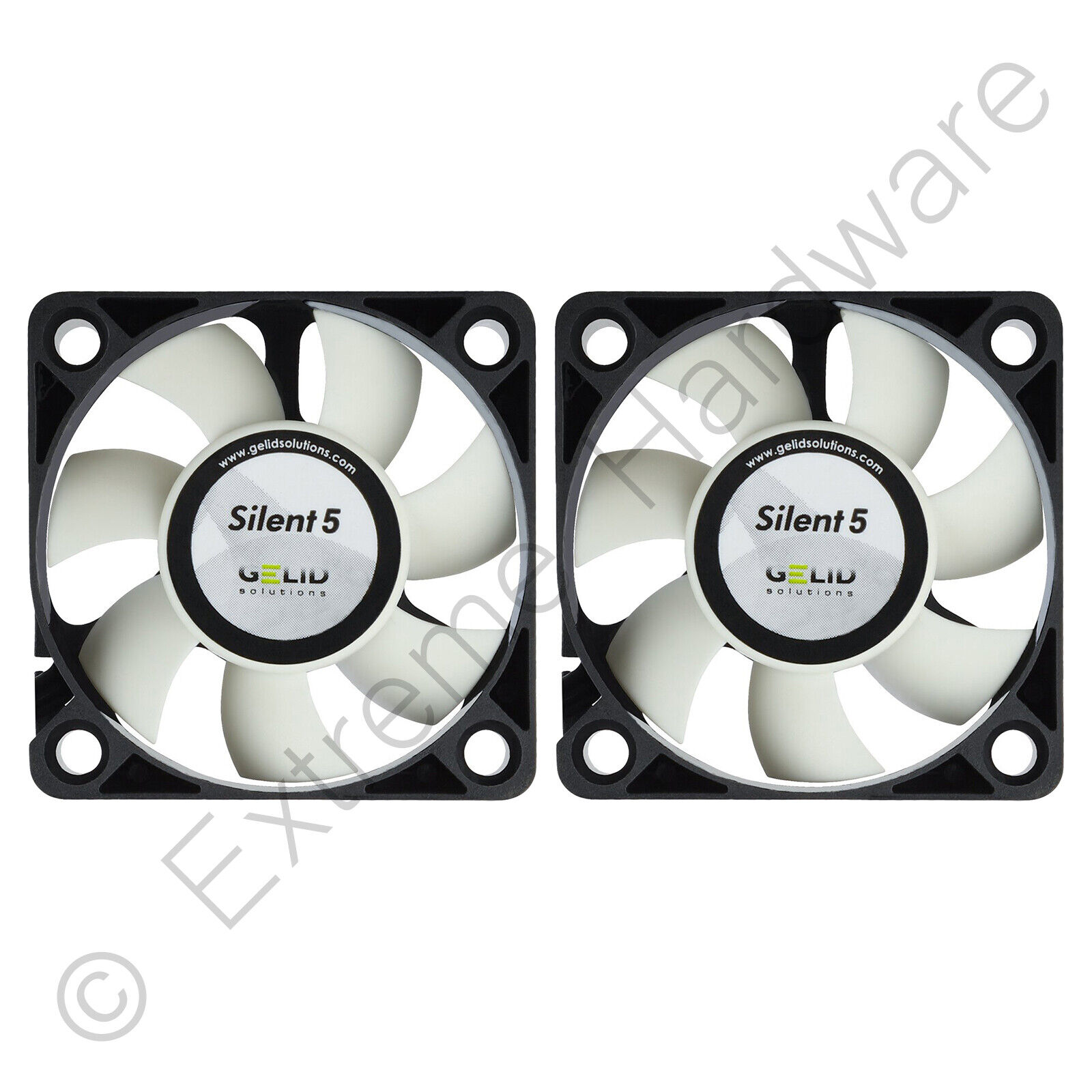 2 x Pack of Gelid Solutions Silent 5 50mm Case Fans 4000 RPM, 12.9 CFM, 23 dBA