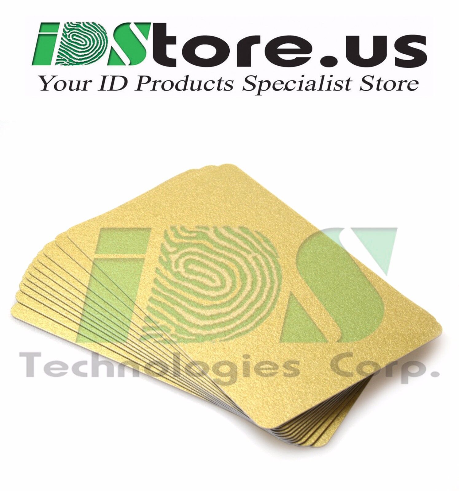 100 Gold Blank PVC Cards, CR80, 30 Mil, Graphics Quality, Credit Card size