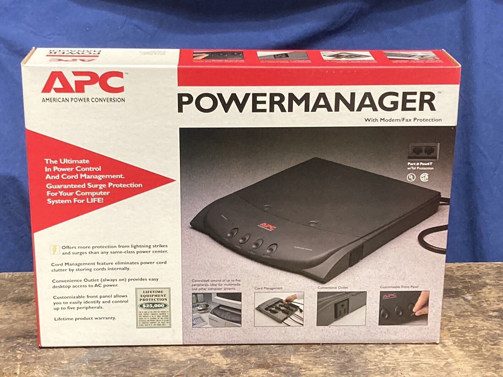 APC PowerManager POW6T Individual Switches Desktop Surge Protector 1994 New