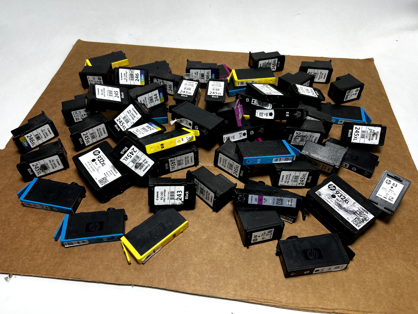 Lot of 59 -  Empty Ink Cartridges OEM HP and Canon