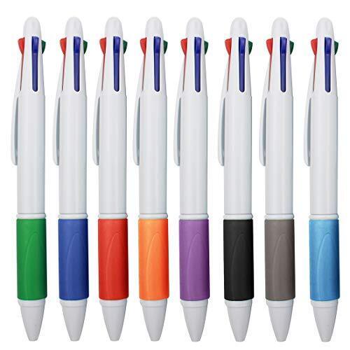 MiSiBao Multicolored Pens in One 4-Color Ballpoint Pen Medium Point 1.0mm 8-Pack