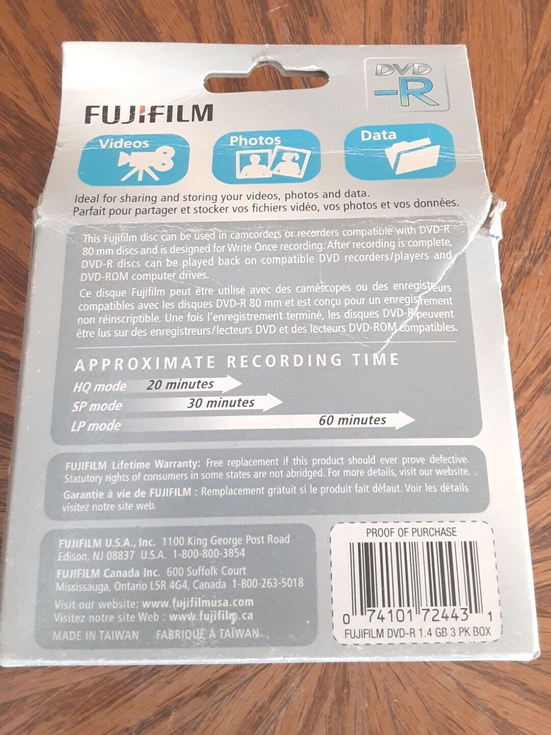 Fujifilm (3) 3 Packs 4X Camcorder or PC  1.4GB 30min. Mini DVD-R w/Cases NEW