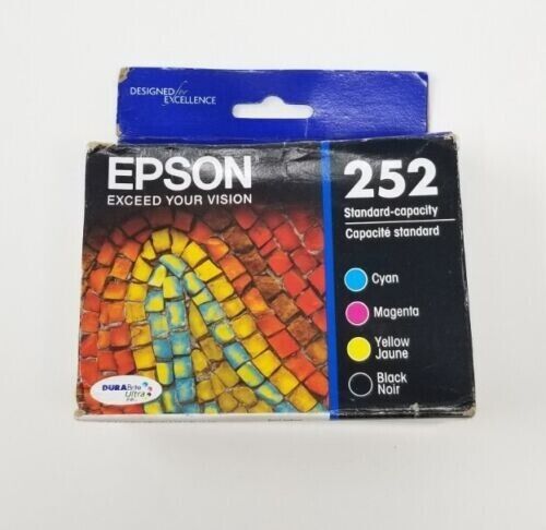 Genuine Epson 252 Black/Color ink Cartridge-for WF-3620 WF-7720 printer-OEM-4PK