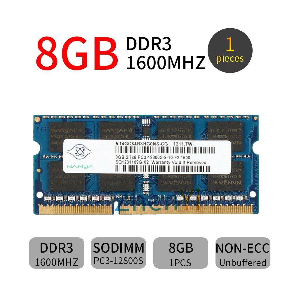 Nanya 32GB 16GB 8G DDR3 1600MHz PC3-12800 204Pin SODIMM Laptop Memory RAM Lot BT