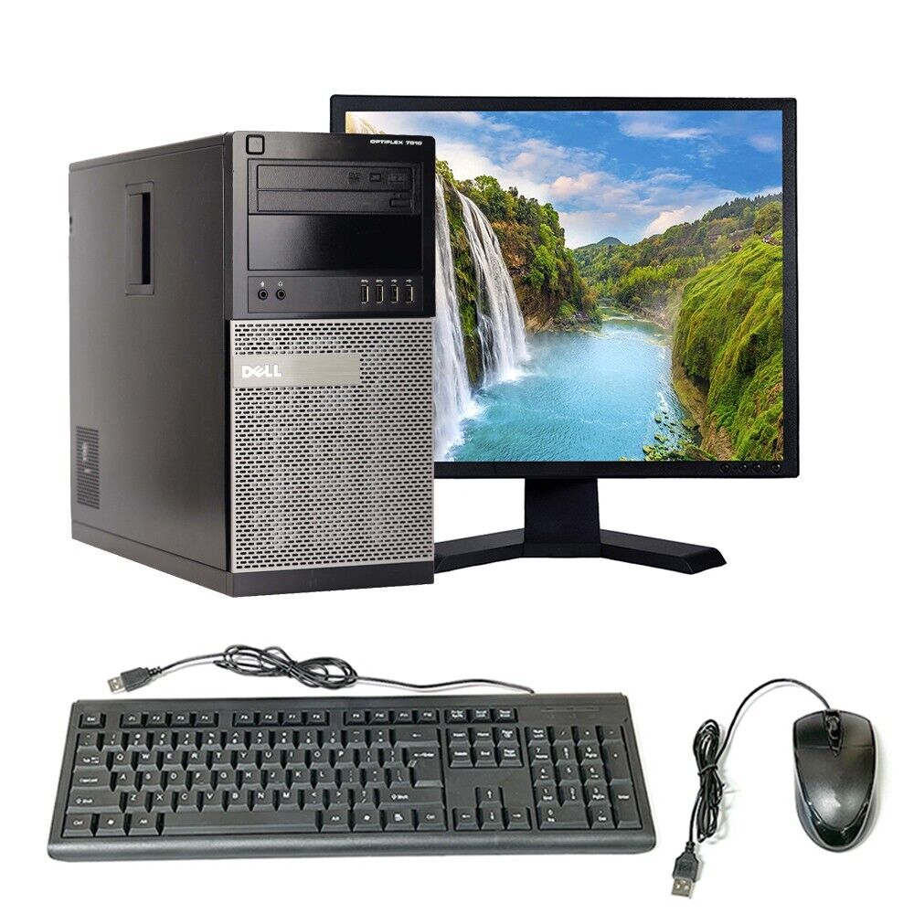 Dell OptiPlex Windows 10 Desktop Computer 8GB RAM 250GB HD 19in LCD Wi-Fi DVD/RW