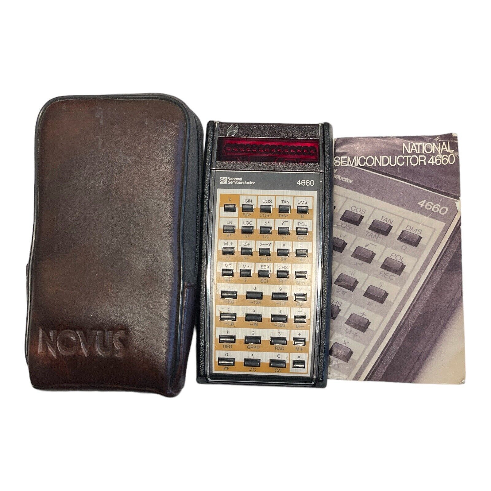 Vintage National Semiconductor 4660 Calculator With Instructions and Case