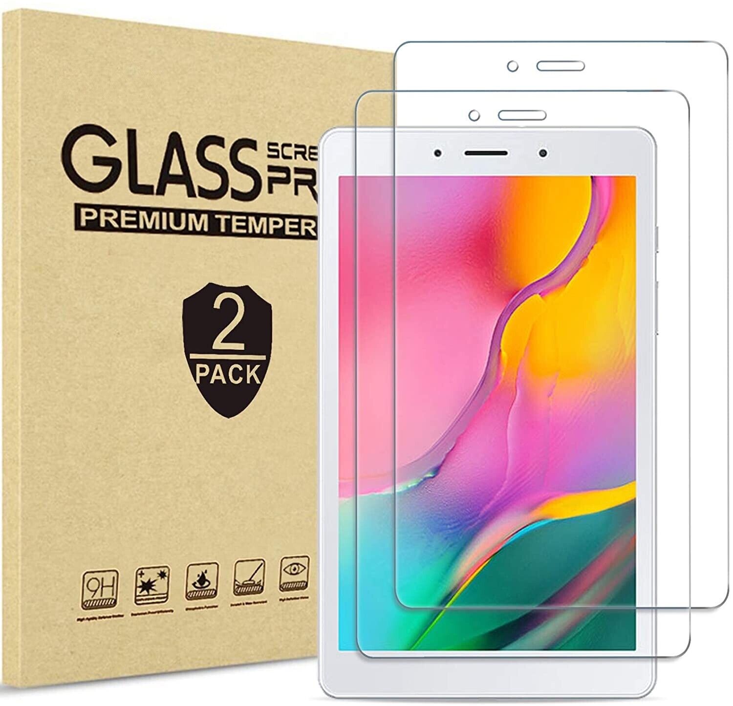 2X Screen Protector for Samsung Galaxy Tab A 8.0 (2019) (SM-T290) Tempered Glass