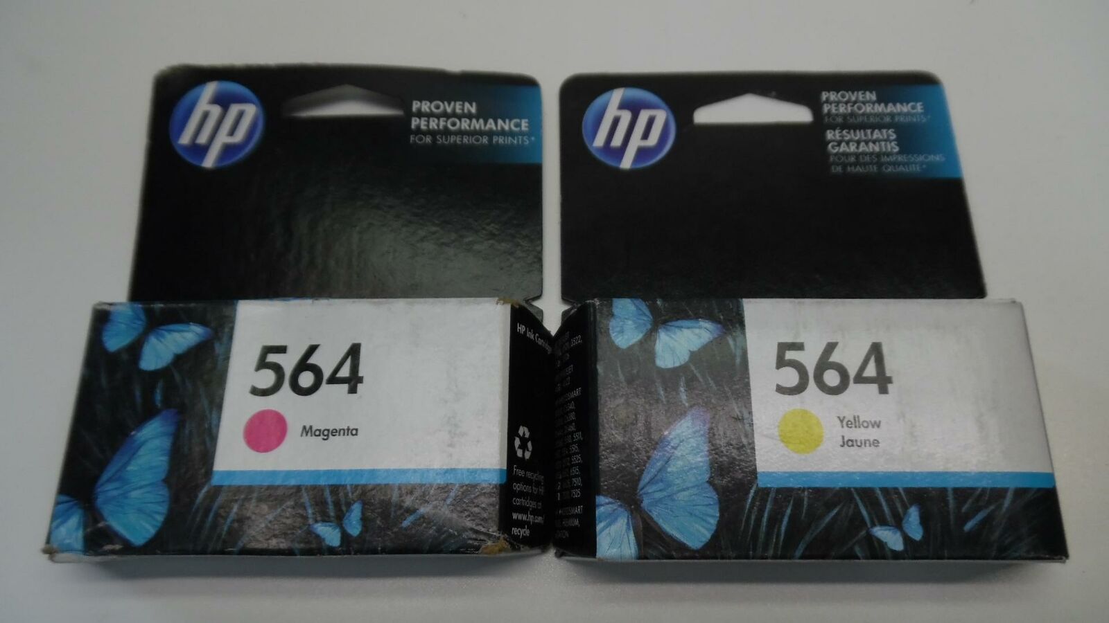 Pair of HP 564 Ink Cartridges Magenta CB319WN Yellow CB320WN - Sealed/Expired