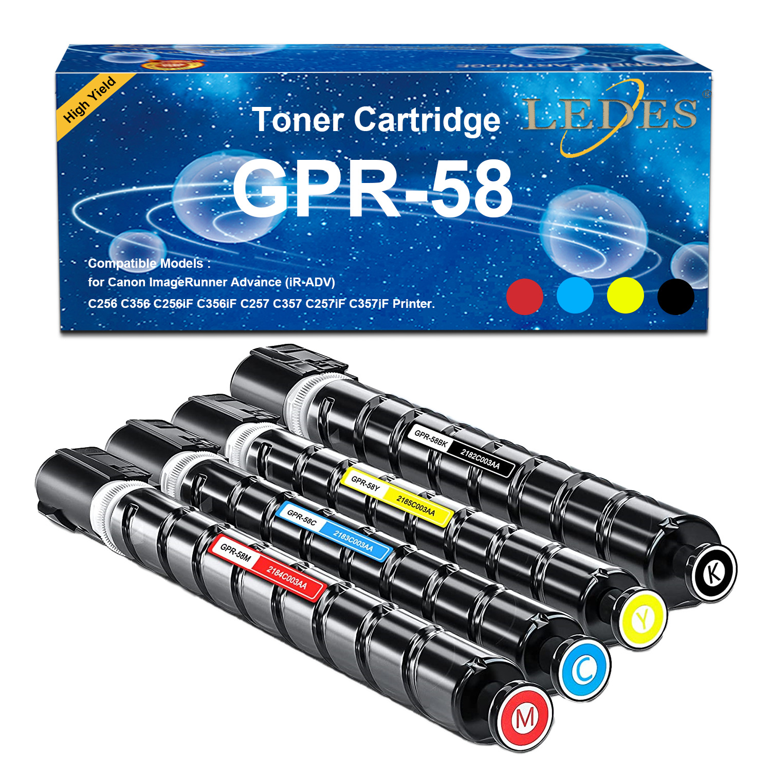 Compatible Canon Toner GPR-58 Cartridge GPR58 for NEW Black Magenta Yellow C256