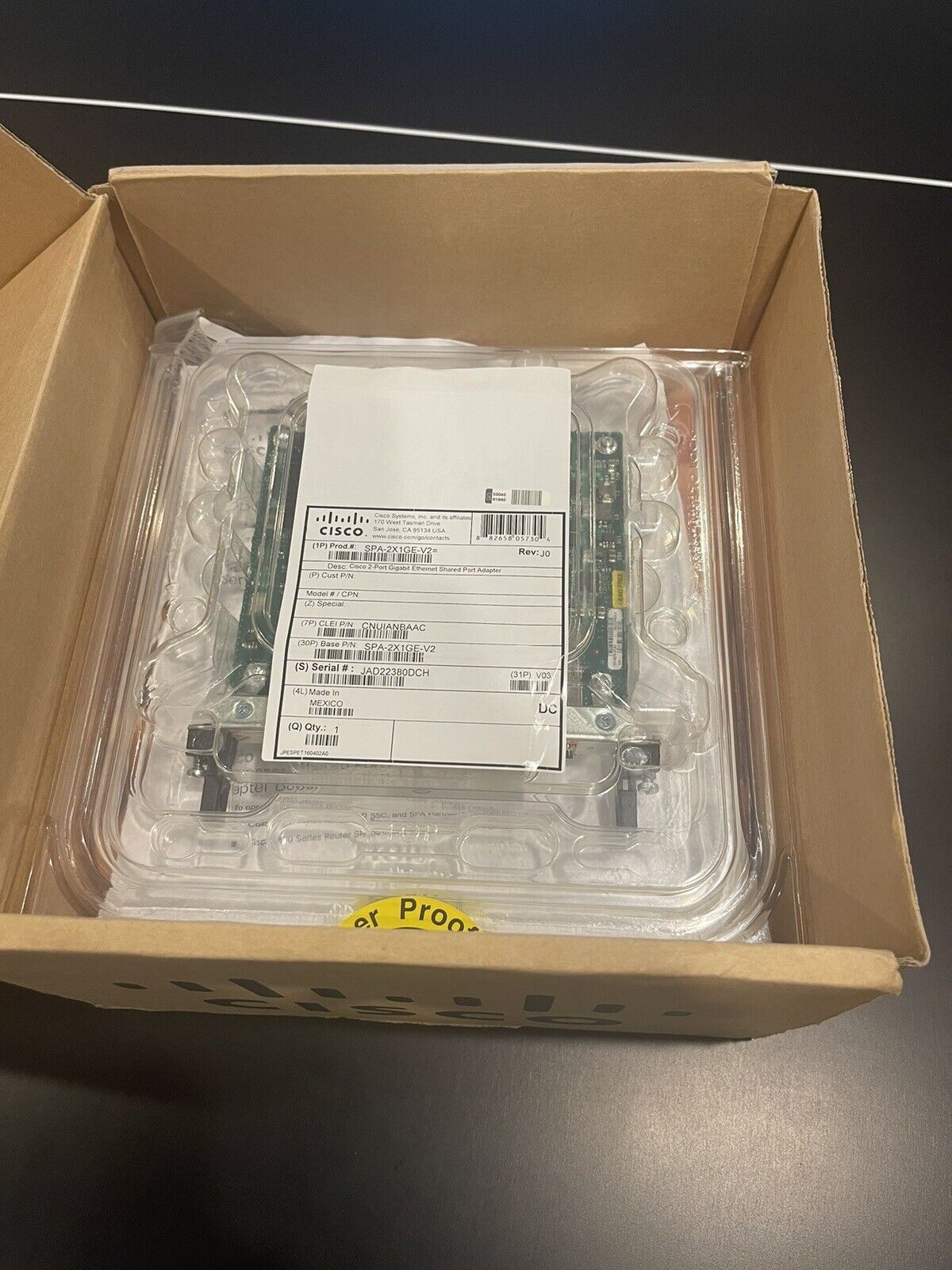 Cisco SPA-2X1GE-V2 Genuine shared port adapter (NEW)