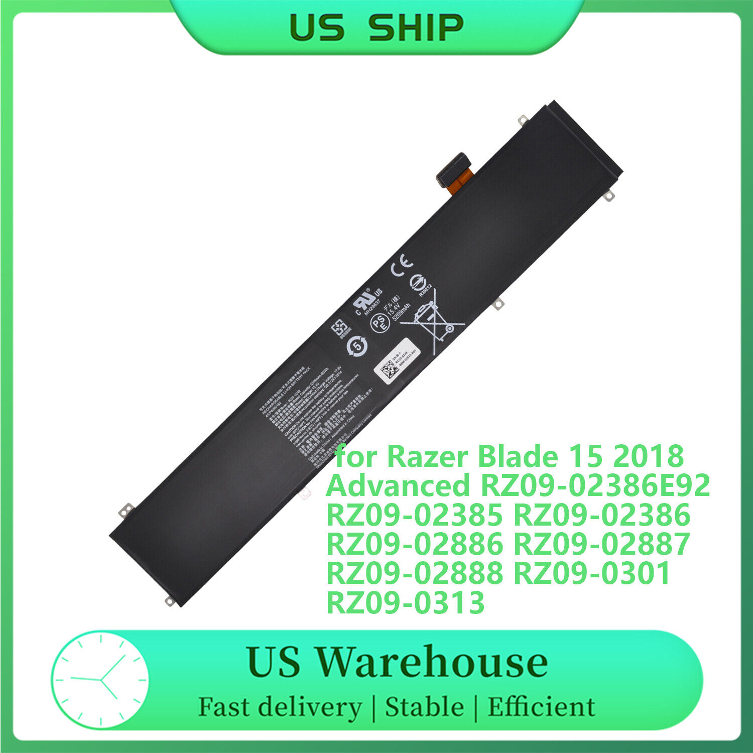 Genuine RC30-0248 Laptop Battery for Razer Blade 15 2018 RZ09-02385 RZ09-02386