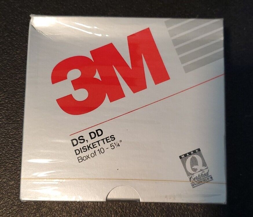 1989 Vintage 3M IBM Formatted Double Density DS DD Diskettes Box of 10 SEALED