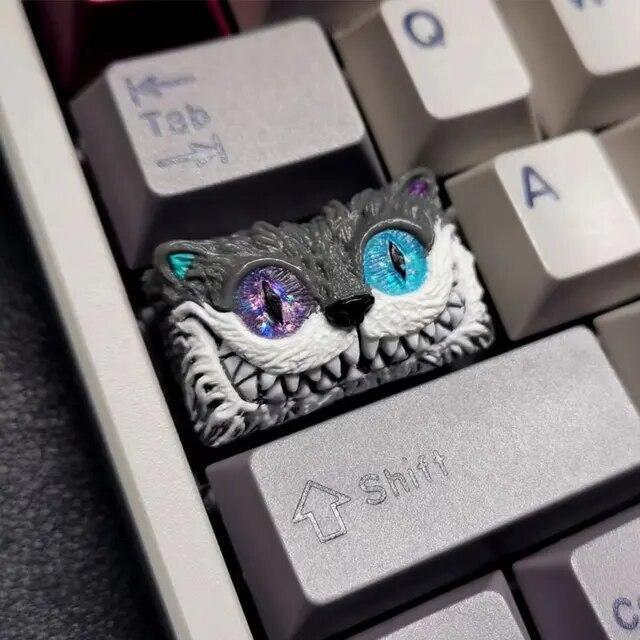 Handmade Cheshire Cat Resin Custom Keycaps for Mechanical Gaming Keyboard