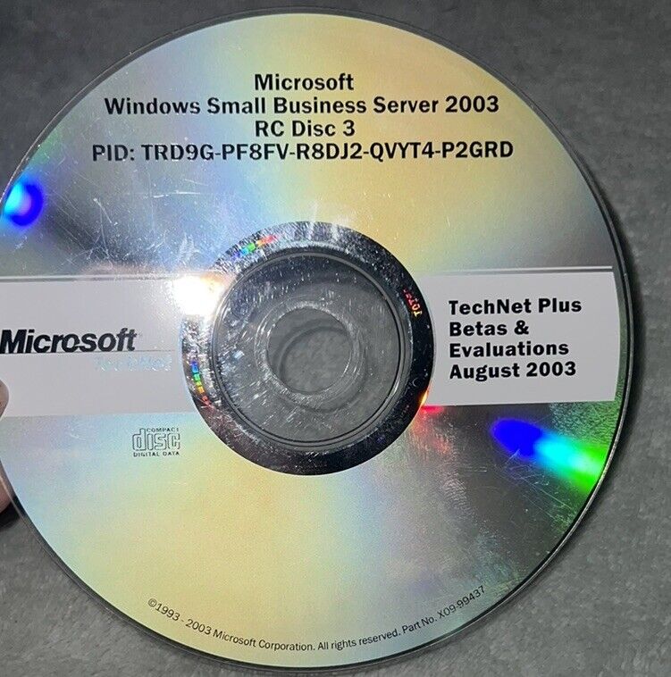 Microsoft Windows Small Business Server 2003 RC Disc 3