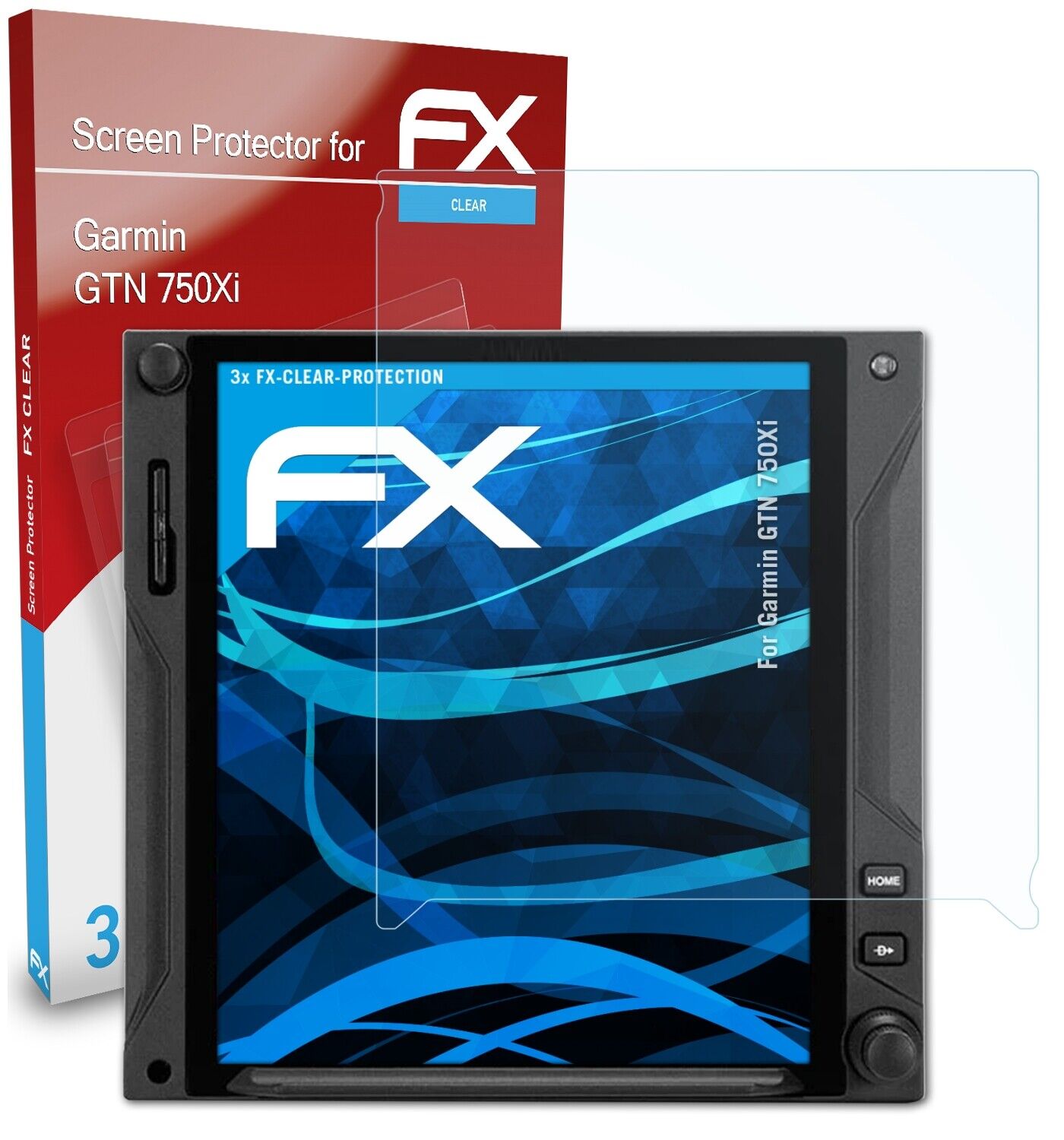 atFoliX 3x Screen Protection Film for Garmin GTN 750Xi Screen Protector clear