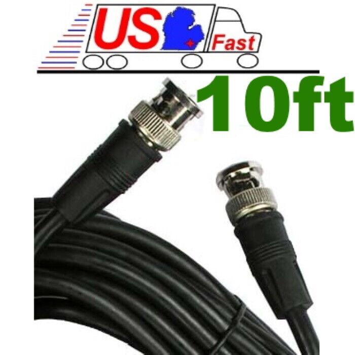 Lot5x/pk/pcs 10ft/feet/foot HD-SDI RG59 Video Cable D BNC Male~M 75ohm Cord/Wire