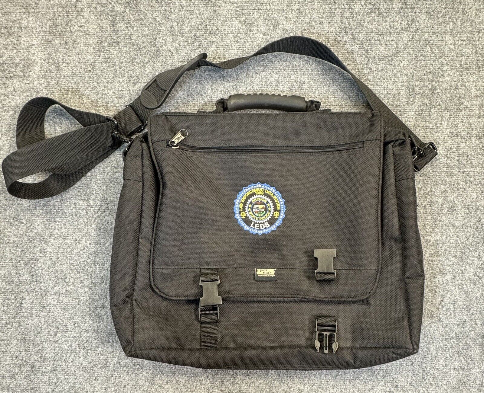 Uncle Mikes Tactical Computer Messenger Bag Black LEDS Patch Canvas Pockets
