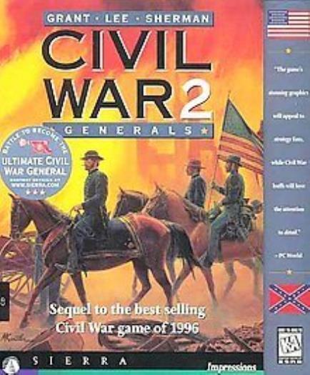 Civil War Generals 2 Grant Lee Sherman PC CD fight union vs confederate war game