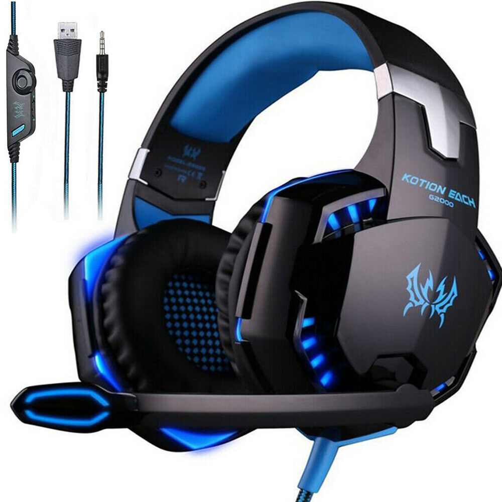 3.5mm Gaming Headset Mic LED Headphones Stereo Bass Surround For PC PS4 Xbox ONE