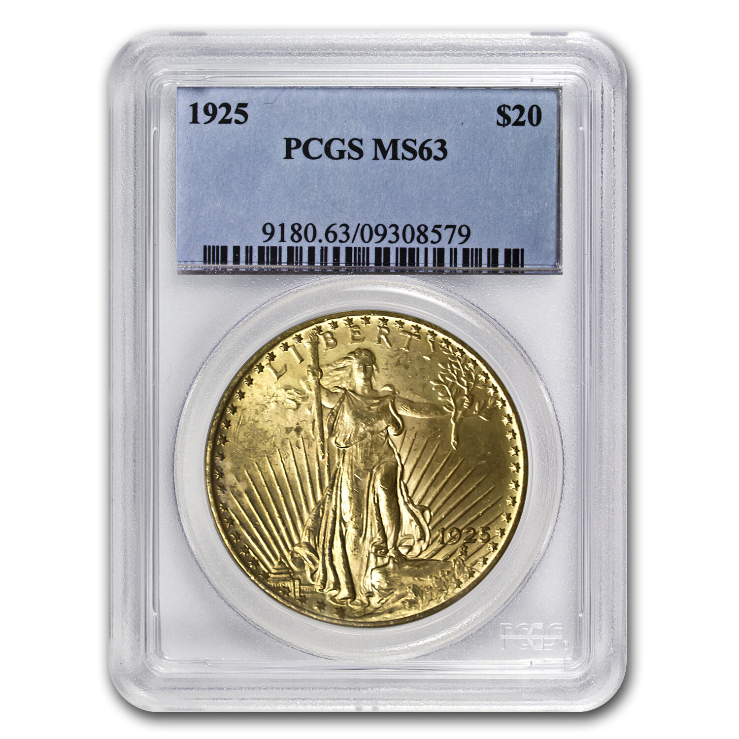 $20 Saint-Gaudens Gold Double Eagle Coin - Random Year - MS-63 PCGS - SKU #7223