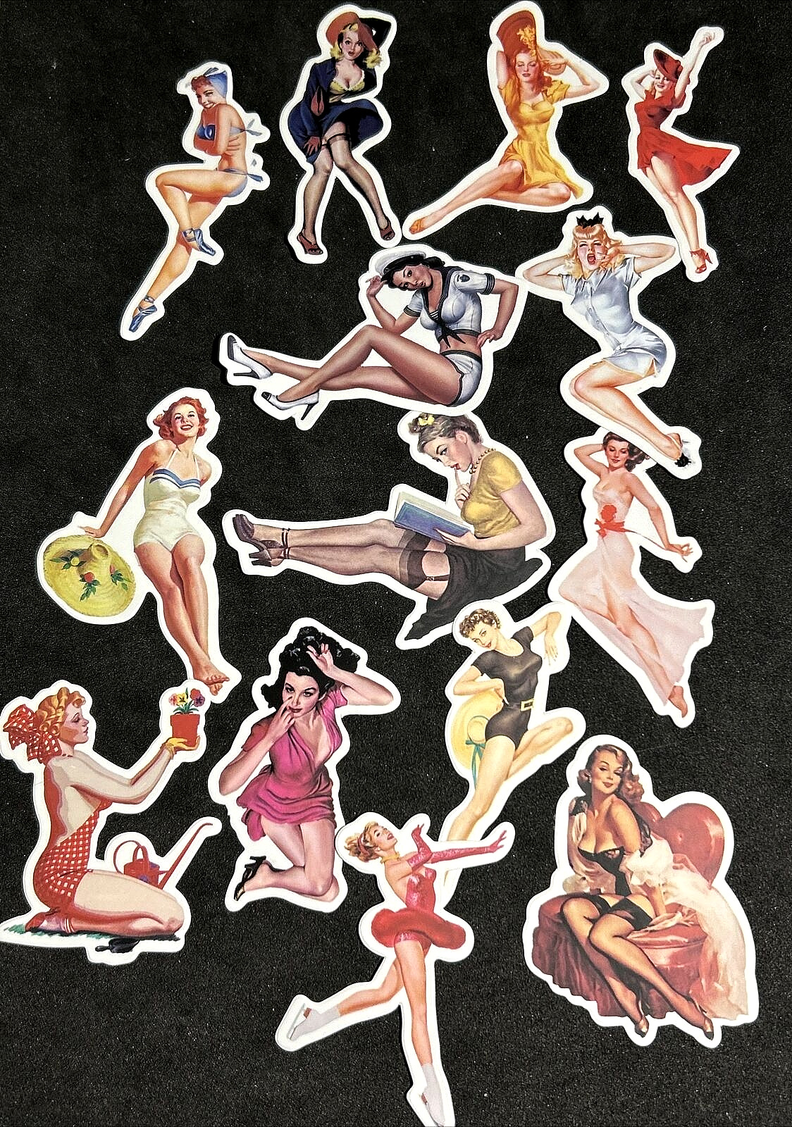 VINTAGE CLASSIC MODELS🔥 LADIES-14 Lot STICKERS-PHONE-LAPTOP GREAT DEAL
