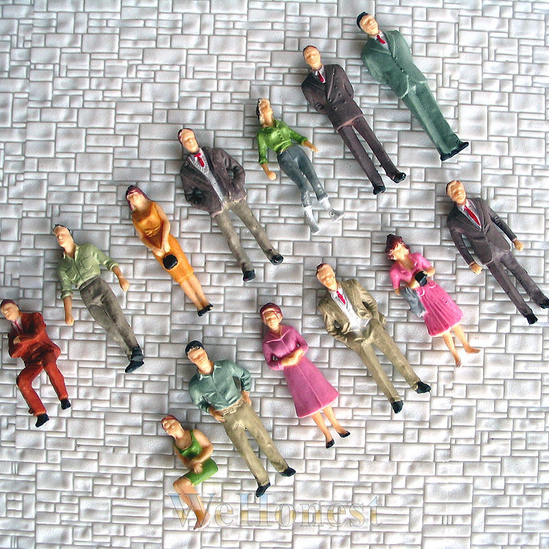 65 pcs O scale 1:48 Painted Figures People Passenger 13 different poses #F