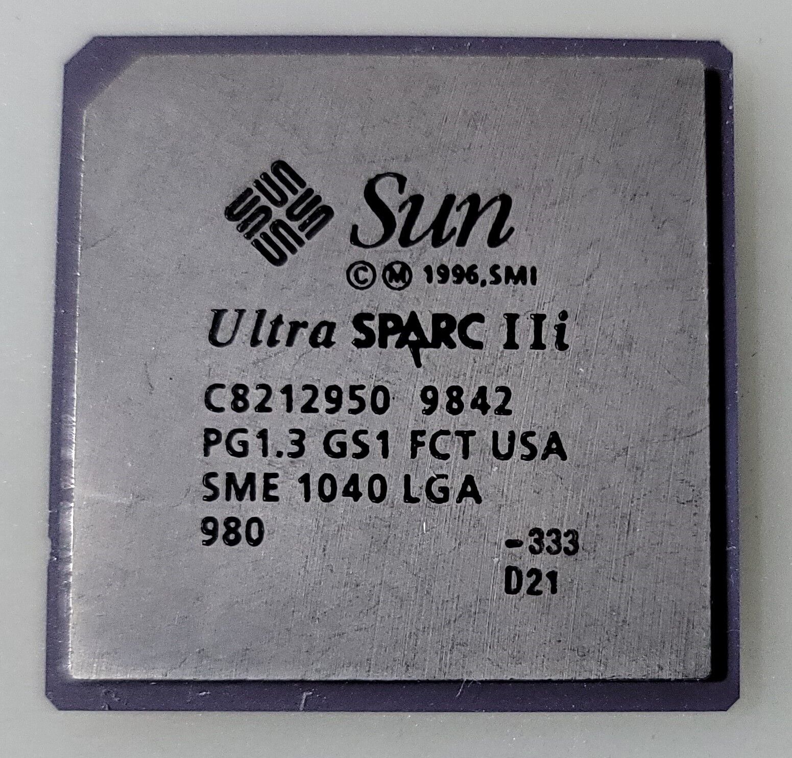 Rare Vintage Sun Ultra Sparc IIi SME1040 LGA Ceramic Processor Gold/Collection