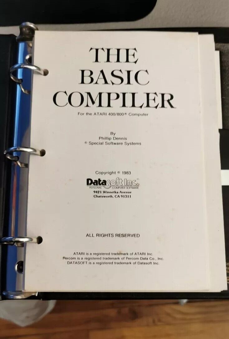 The Basic Compiler Atari 400/800 Iridis 2. Sparta DOS Construction Set