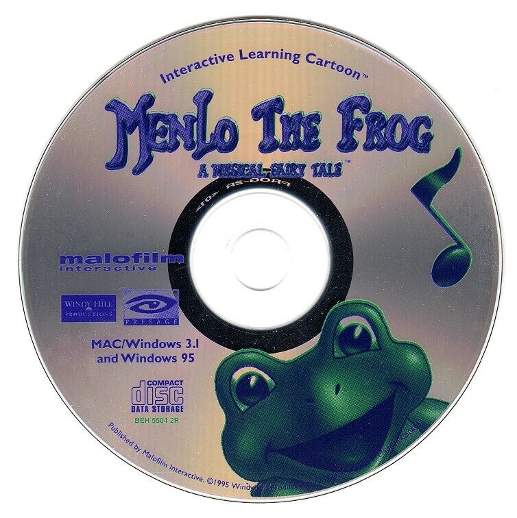 Menlo The Frog: A Musical Fairy Tale (Ages 3-7) CD, 1995 Win/Mac - NEW in SLEEVE