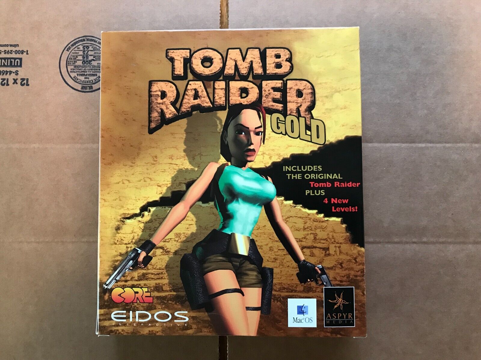 Tomb Raider I GOLD Mac OS 9 and OS X - Power Mac G3 G4 - Large Box RARE Tested