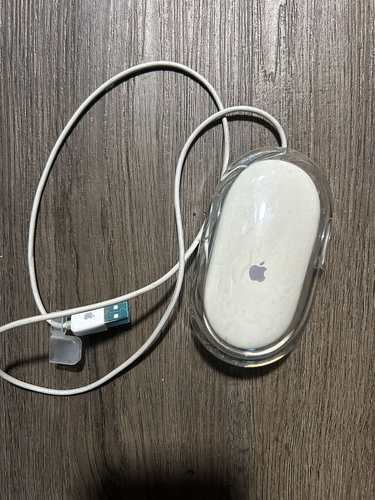Genuine Apple Rare White Transparent Macintosh Mac USB Mighty Mouse M5769 Clean