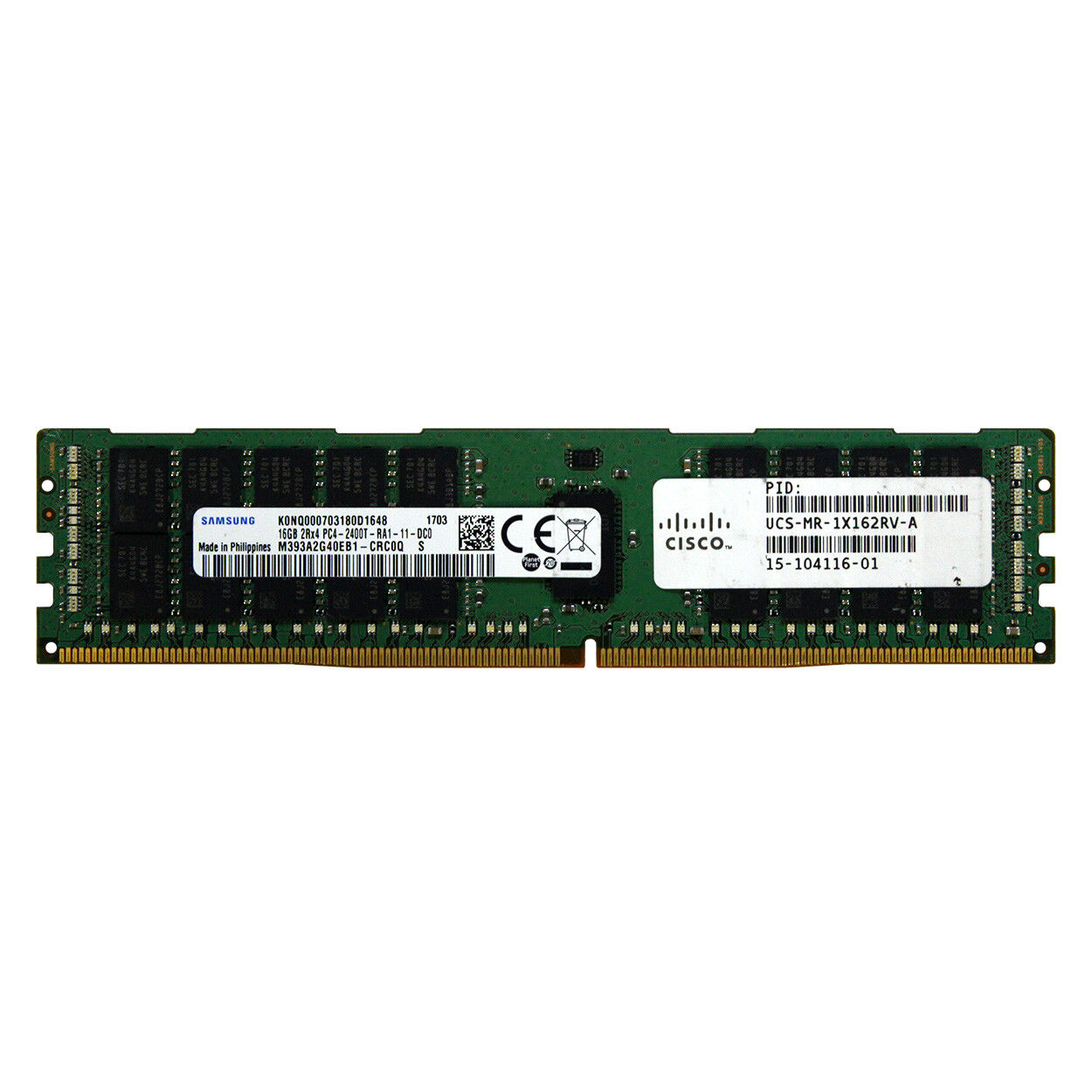 CISCO UCS-MR-1X162RV-A 15-104116-01 16GB 2Rx4 PC4-2400-R REG SERVER MEMORY RAM