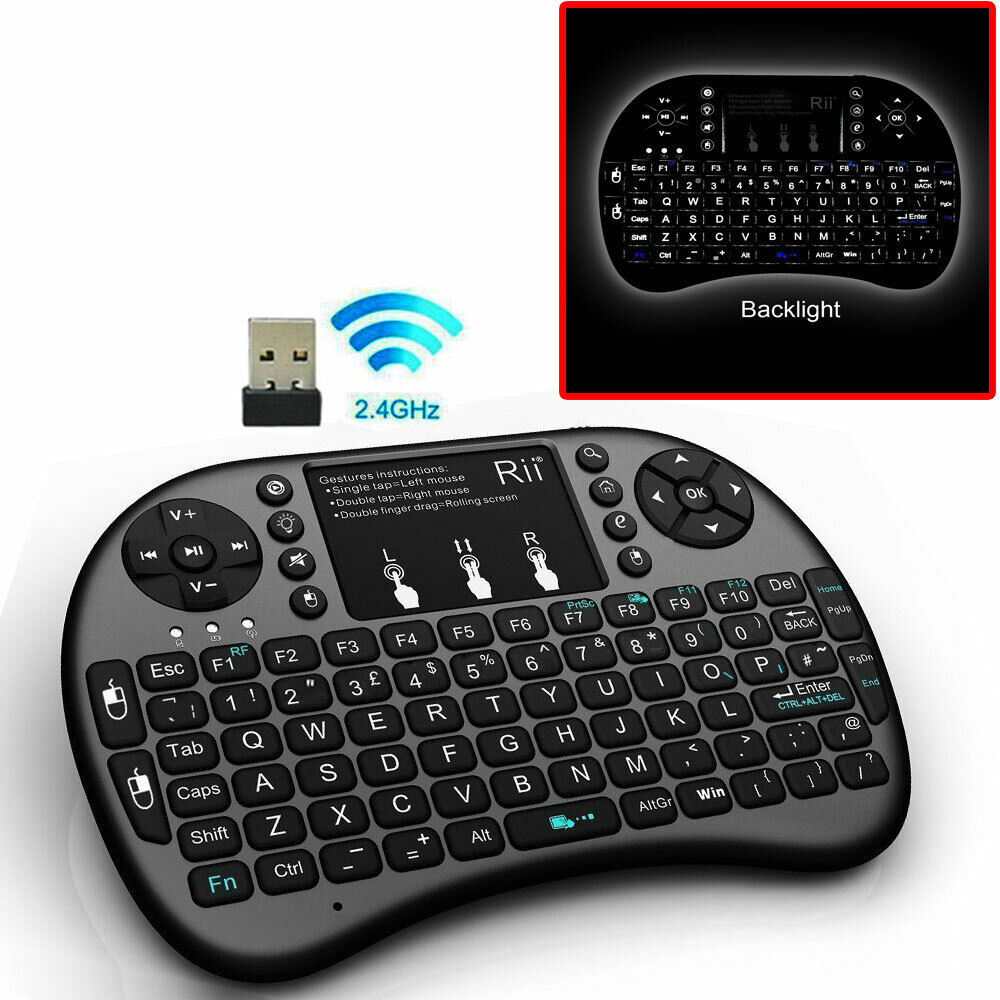 NEW Rii i8+ Mini Wireless Keyboard - Backlight, Touchpad w Mouse