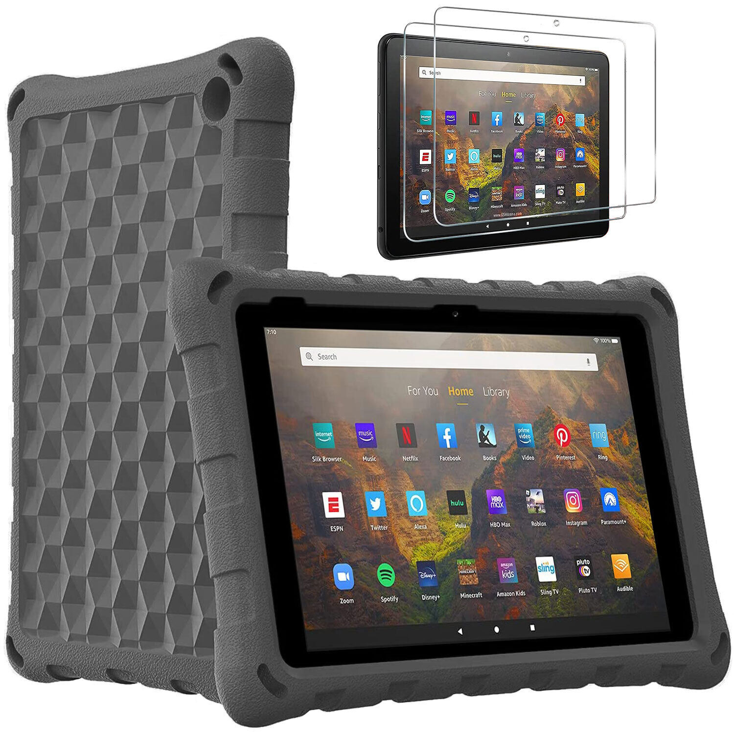 Amazon Fire 7 Tablet Case 12th Gen/ 2PCS Glass Screen Protector for Fire 7\
