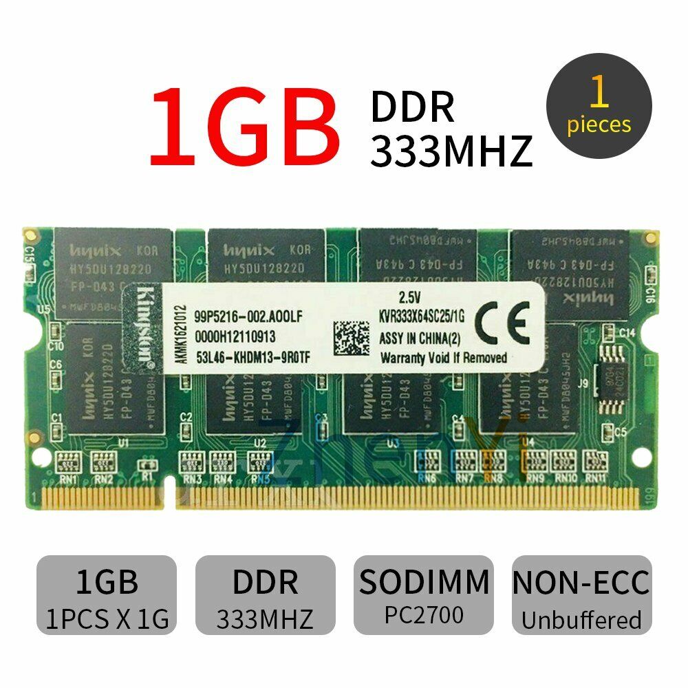 1GB Memory for IBM ThinkPad R Series 18299MG DDR/DDR1 PC2700 333MHz SO-DIMM RAM
