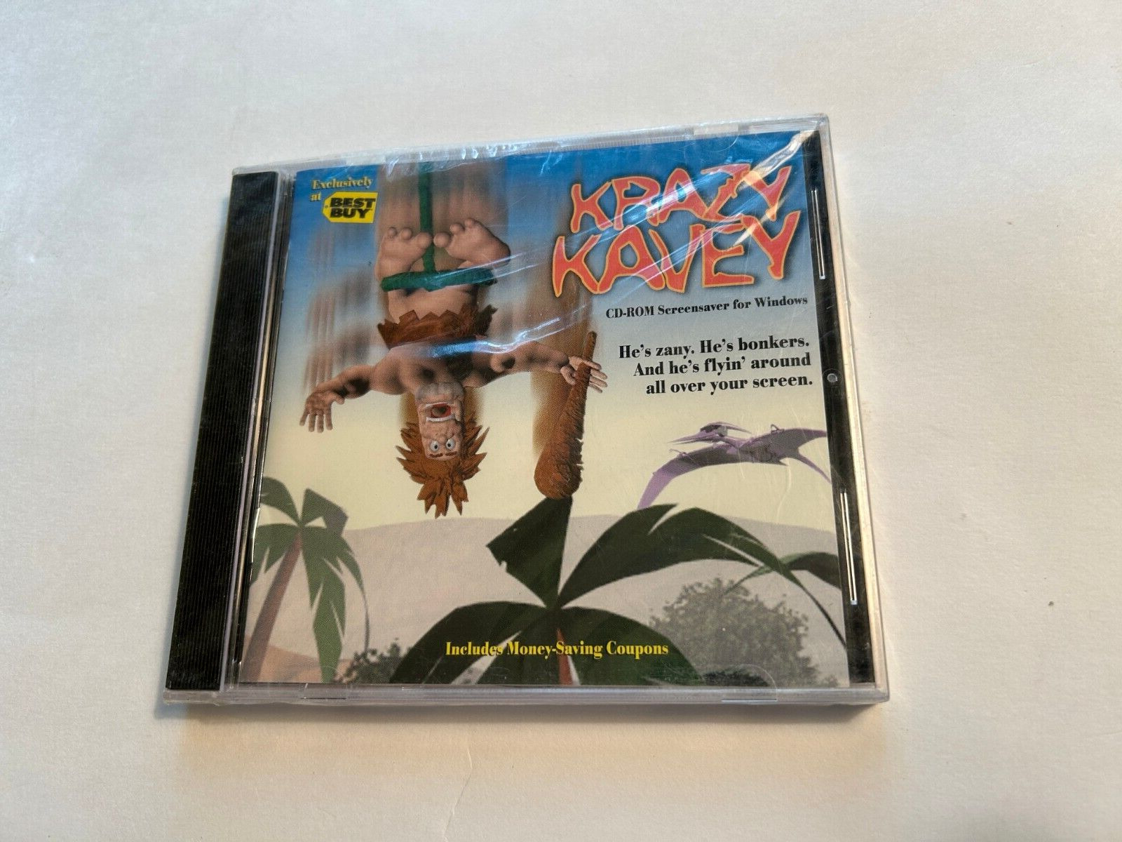 CD-ROM Screensaver for Windows, Krazy Kavey, Factory Sealed Master Tone NOS VTG