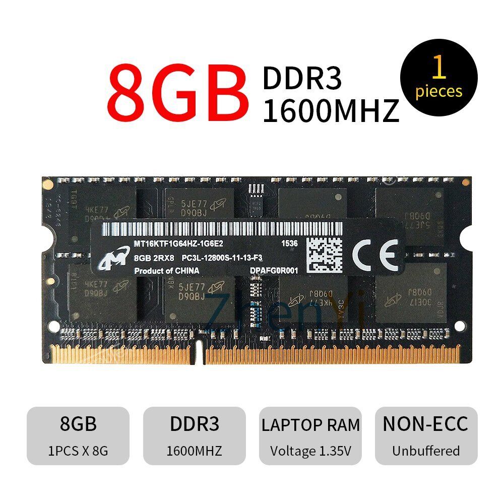 Micron 32GB 16GB 8GB DDR3L 1600MHz PC3L-12800S 204Pin Laptop Memory RAM LOT BT