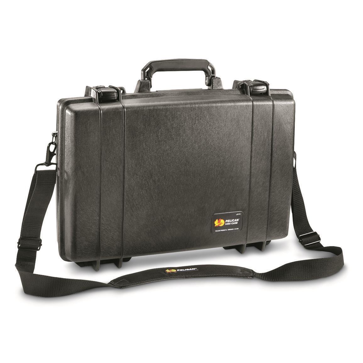 New U.S. Military Surplus Waterproof Pelican 1490 Protector Laptop Case, Black