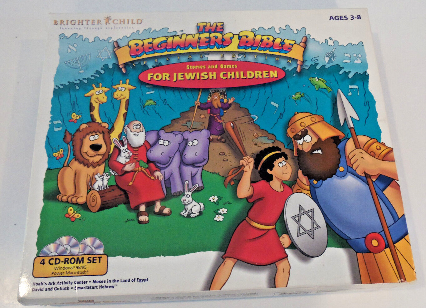 Beginner\'s Bible Jewish Children Stories Games 4 CD-ROM Set Win/Mac New-Sealed