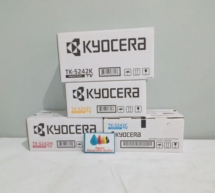 Kyocera TK-5242 (C,M,Y,K) Complete Toner Cartridge Set